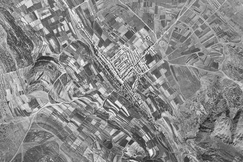 Ortofoto de 1956-1957 del núcleo de Vilafranca/Villafranca del Cid