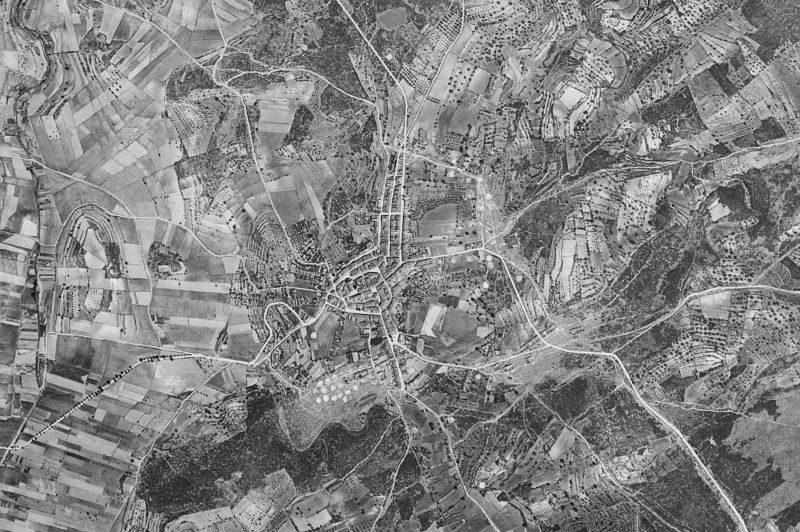 Ortofoto de 1956-1957 del núcleo de Vilanova d'Alcolea