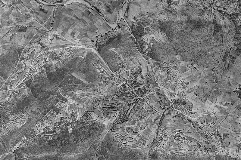 Ortofoto de 1956-1957 del núcleo de Villanueva de Viver