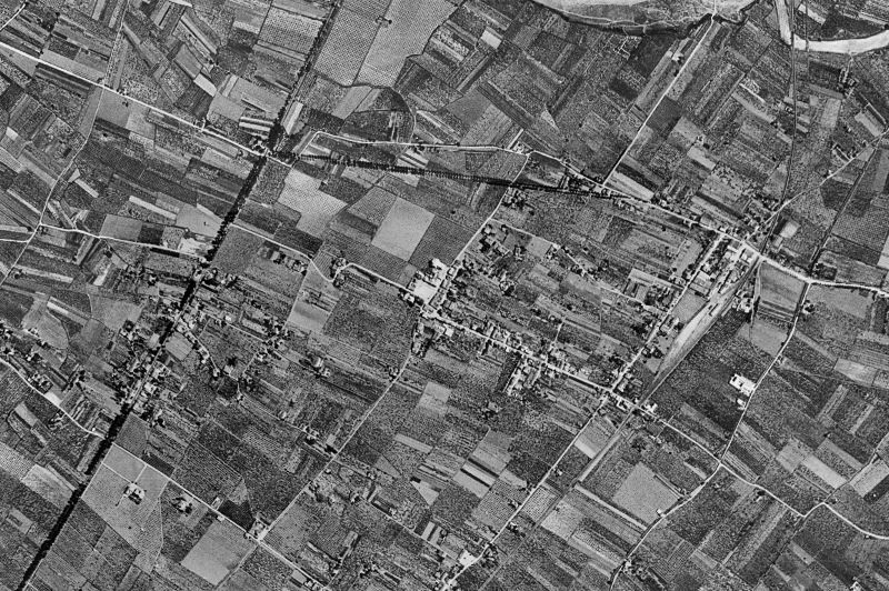 Ortofoto de 1956-1957 del núcleo de Les Alqueries/Alquerías del Niño Perdido