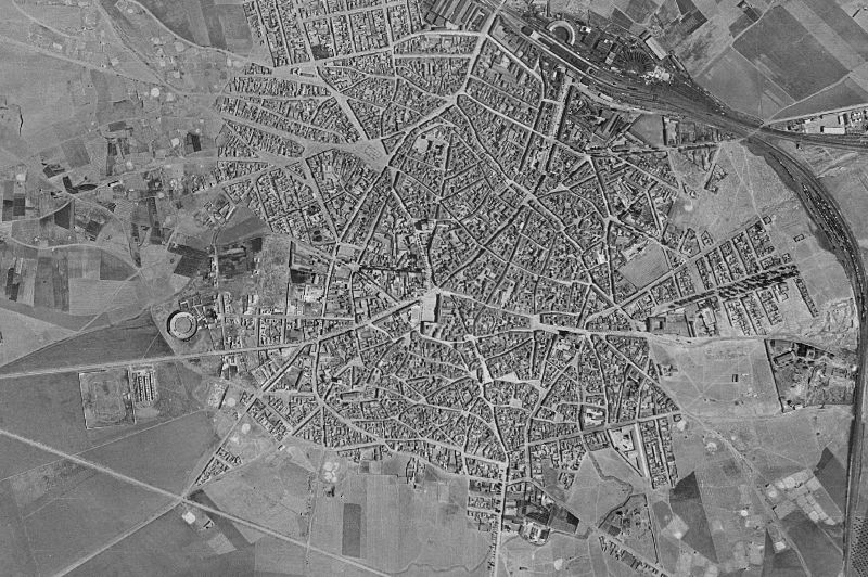 Ortofoto de 1956-1957 del núcleo de Alcázar de San Juan