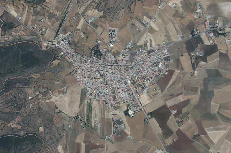 Ortofoto actual del núcleo de Alcolea de Calatrava