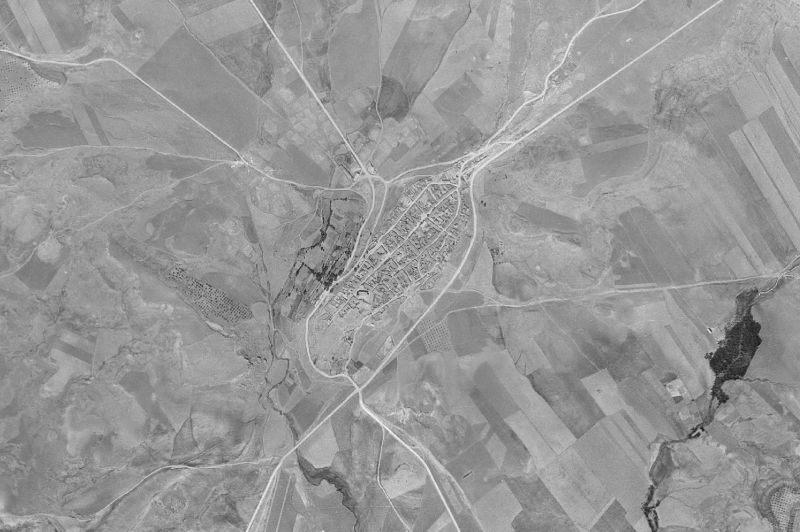 Ortofoto de 1956-1957 del núcleo de Almedina