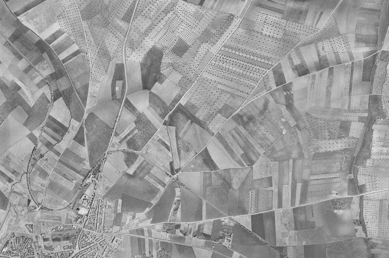 Ortofoto de 1956-1957 del núcleo de Almodóvar del Campo