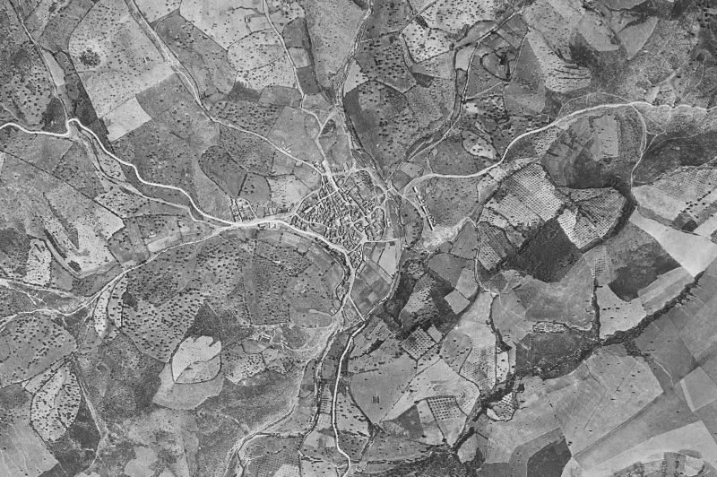 Ortofoto de 1956-1957 del núcleo de Anchuras
