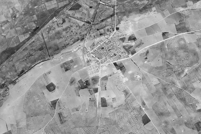 Ortofoto de 1956-1957 del núcleo de Arenas de San Juan