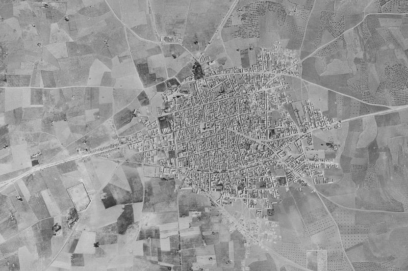 Ortofoto de 1956-1957 del núcleo de Bolaños de Calatrava