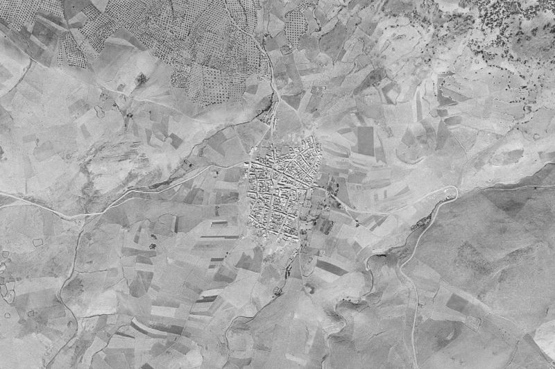 Ortofoto de 1956-1957 del núcleo de Cabezarrubias del Puerto