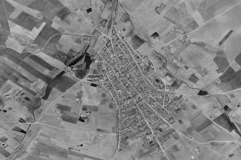 Ortofoto de 1956-1957 del núcleo de Calzada de Calatrava
