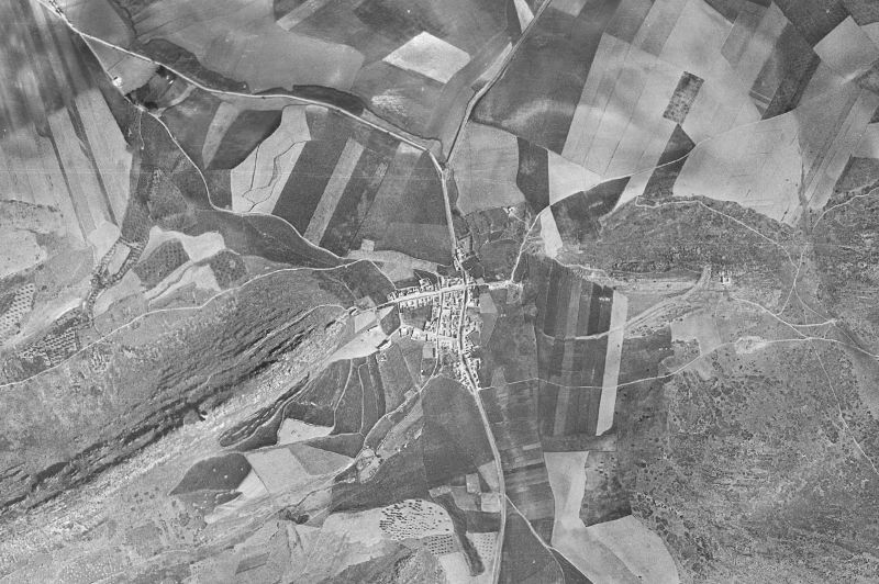Ortofoto de 1956-1957 del núcleo de Caracuel de Calatrava