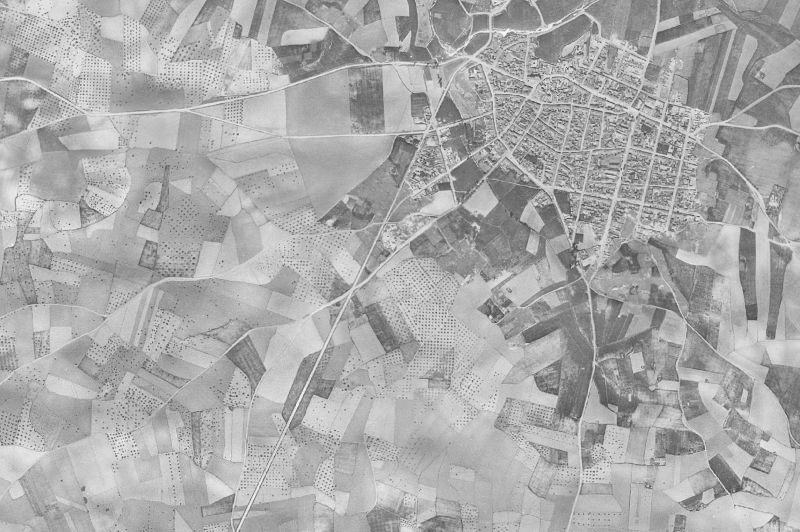 Ortofoto de 1956-1957 del núcleo de Castellar de Santiago