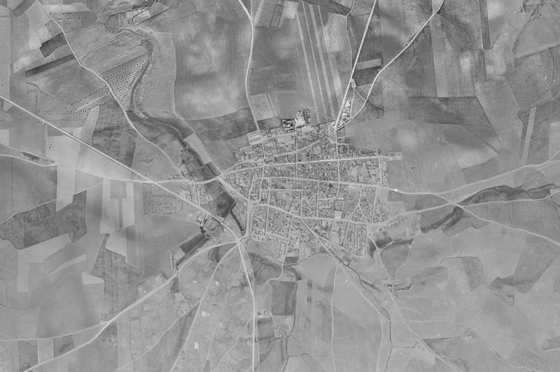 Ortofoto de 1956-1957 del núcleo de Cózar
