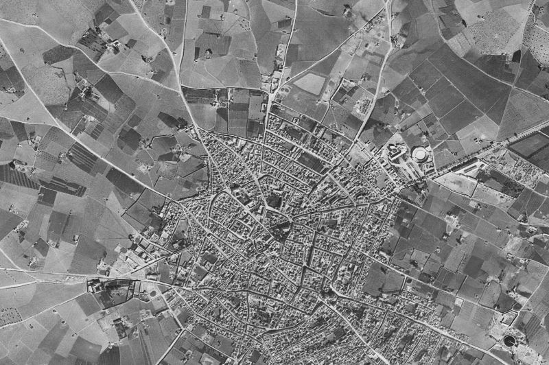 Ortofoto de 1956-1957 del núcleo de Daimiel
