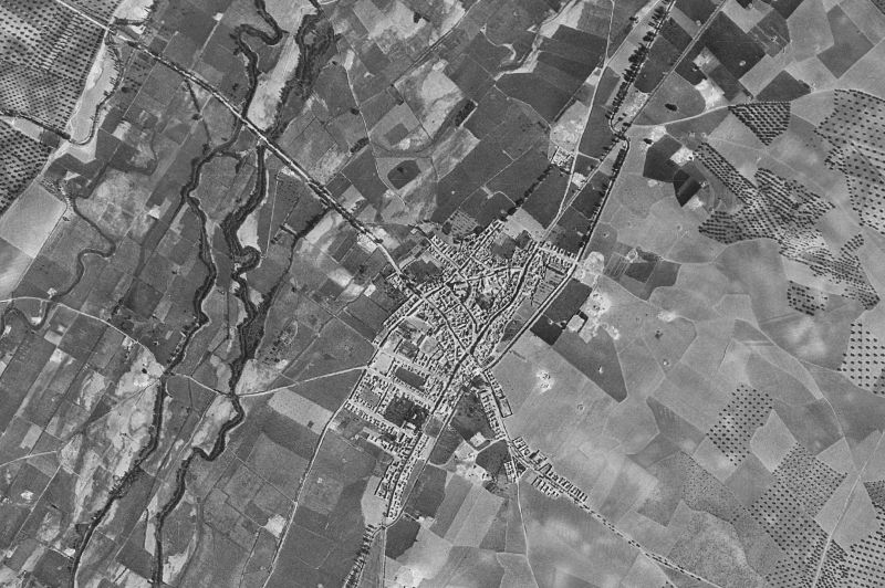 Ortofoto de 1956-1957 del núcleo de Fernán Caballero