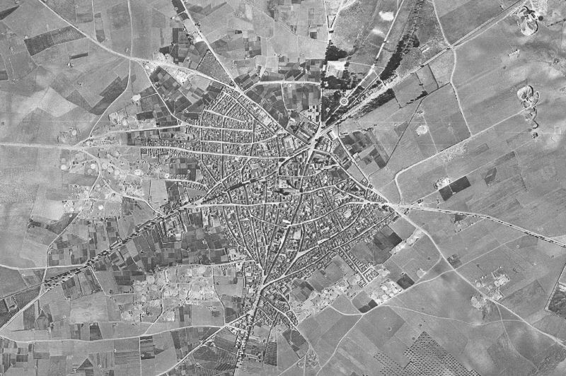 Ortofoto de 1956-1957 del núcleo de Herencia