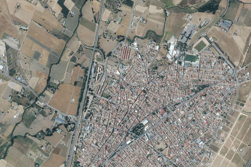 Ortofoto actual del núcleo de Malagón