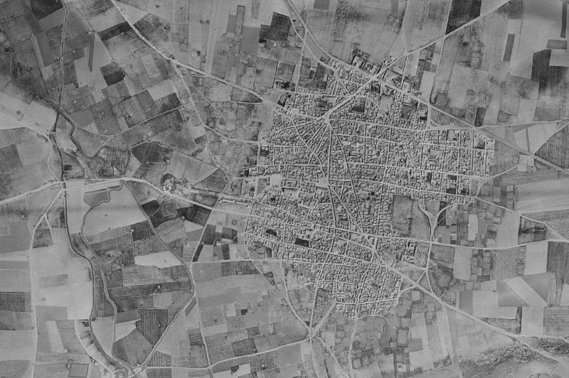 Ortofoto de 1956-1957 del núcleo de Membrilla