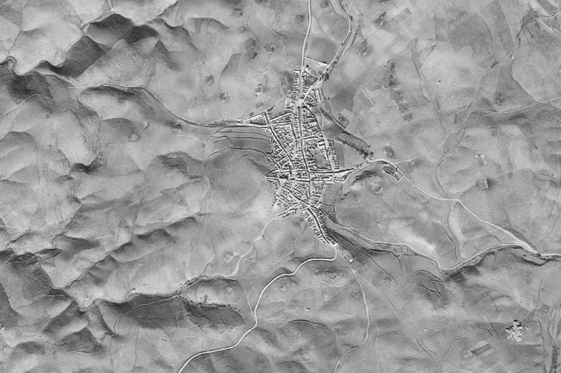 Ortofoto de 1956-1957 del núcleo de Mestanza