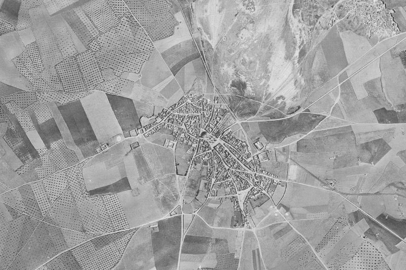Ortofoto de 1956-1957 del núcleo de Pozuelo de Calatrava