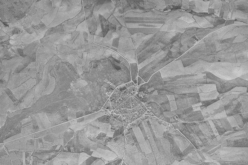Ortofoto de 1956-1957 del núcleo de Puebla del Príncipe