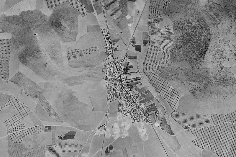 Ortofoto de 1956-1957 del núcleo de Puerto Lápice