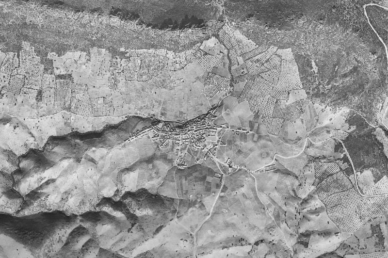 Ortofoto de 1956-1957 del núcleo de San Lorenzo de Calatrava