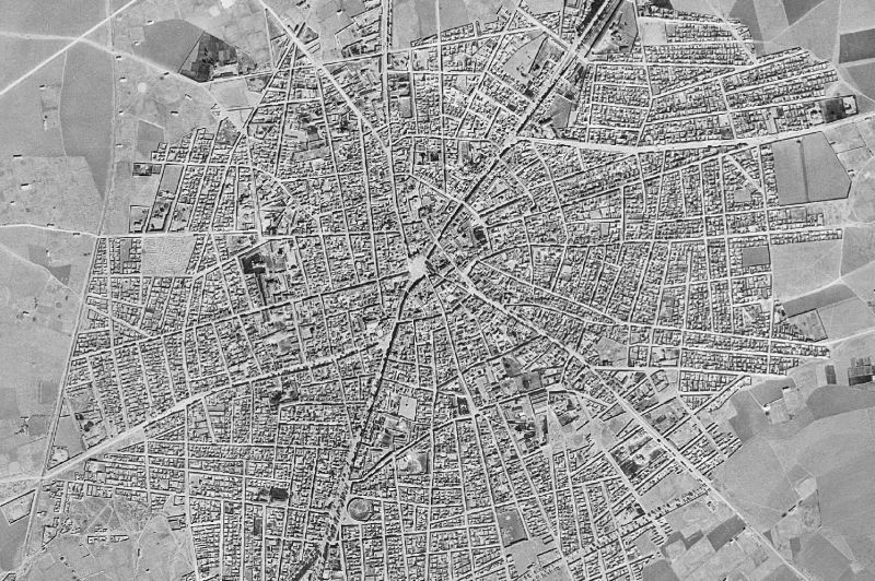 Ortofoto de 1956-1957 del núcleo de Tomelloso