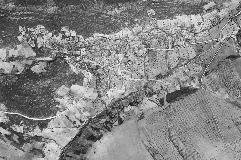 Ortofoto de 1956-1957 del núcleo de Valdemanco del Esteras