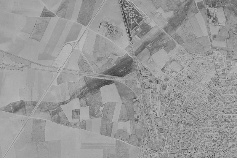 Ortofoto de 1956-1957 del núcleo de Valdepeñas