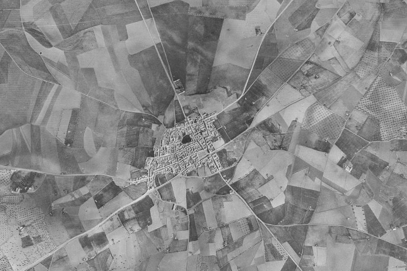 Ortofoto de 1956-1957 del núcleo de Valenzuela de Calatrava