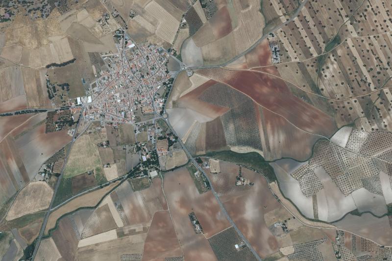 Ortofoto actual del núcleo de Villamayor de Calatrava