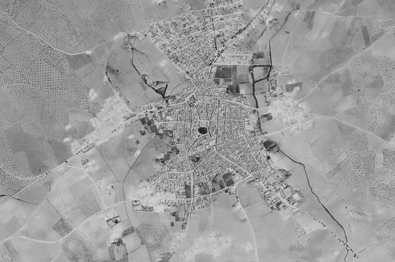 Ortofoto de 1956-1957 del núcleo de Villarrubia de los Ojos