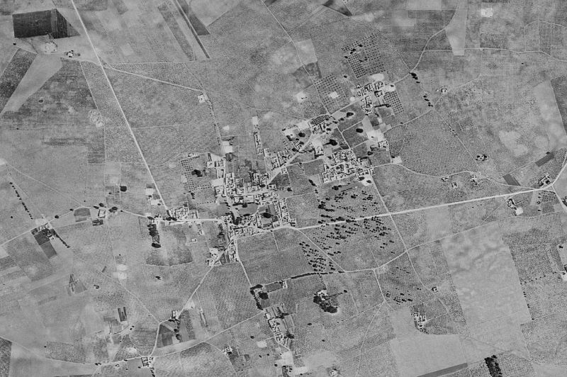 Ortofoto de 1956-1957 del núcleo de Arenales de San Gregorio