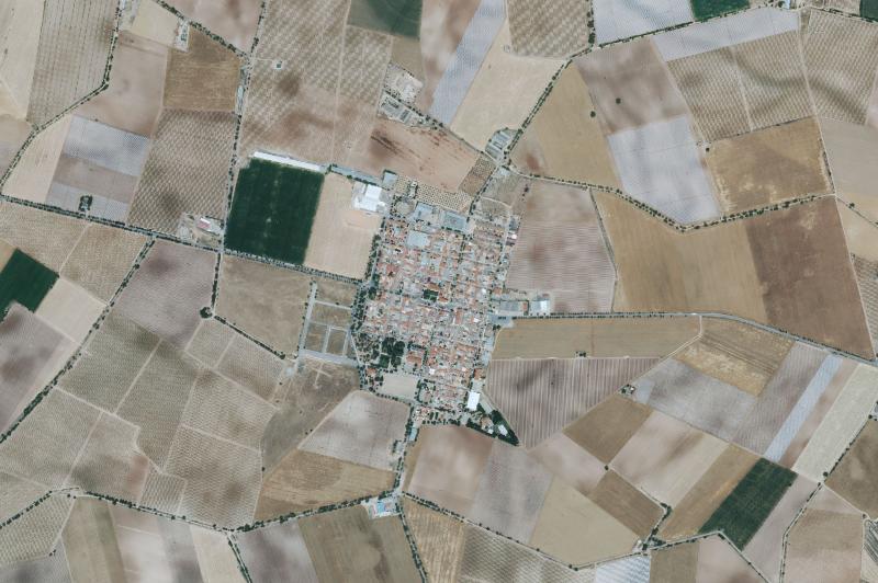 Ortofoto actual del núcleo de Llanos del Caudillo