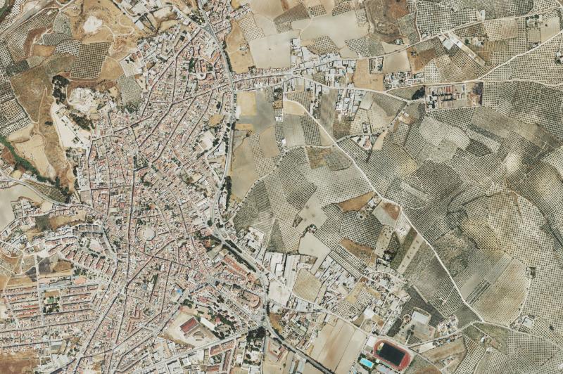 Ortofoto actual del núcleo de Aguilar de la Frontera