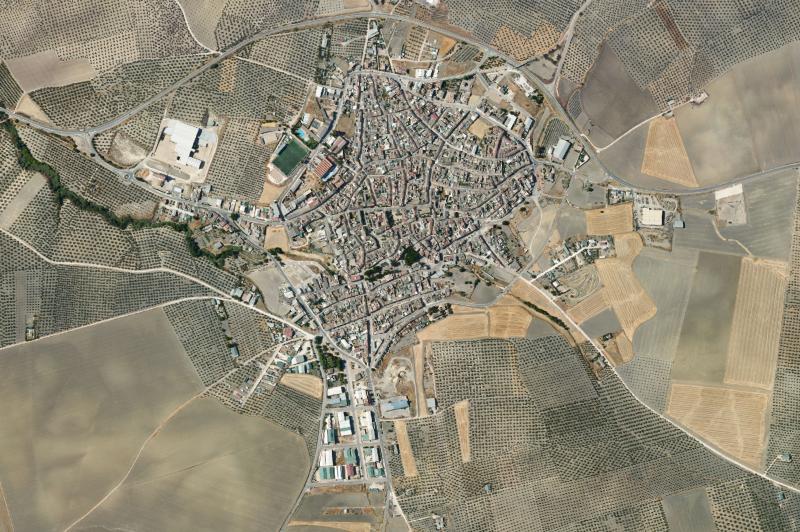 Ortofoto actual del núcleo de Cañete de las Torres