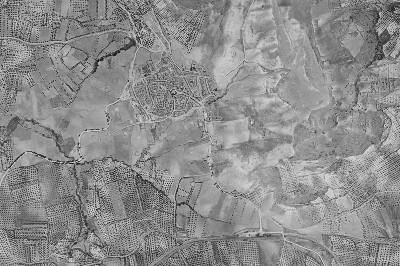 Ortofoto de 1956-1957 del núcleo de Doña Mencía
