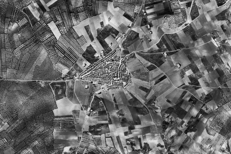 Ortofoto de 1956-1957 del núcleo de Encinas Reales