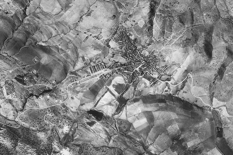 Ortofoto de 1956-1957 del núcleo de Espiel