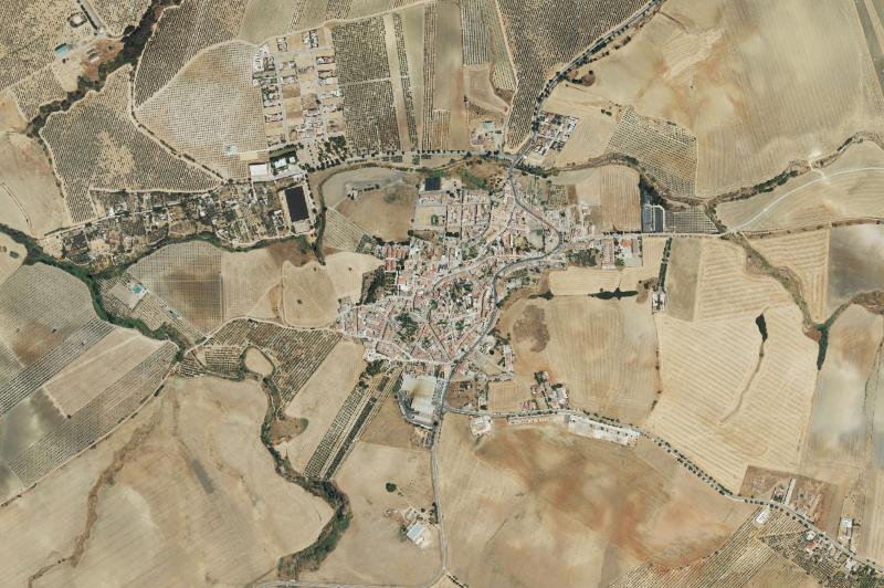 Ortofoto actual del núcleo de Guadalcázar