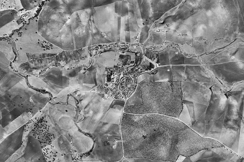 Ortofoto de 1956-1957 del núcleo de Guadalcázar