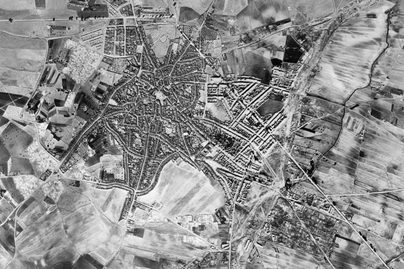 Ortofoto de 1956-1957 del núcleo de Hinojosa del Duque