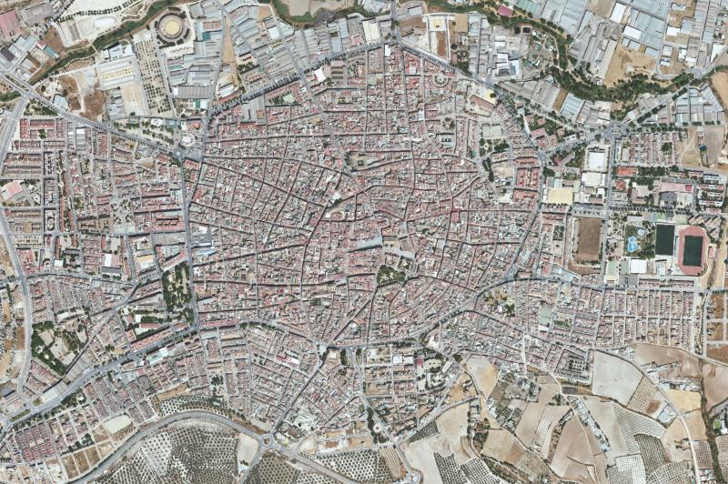 Ortofoto actual del núcleo de Lucena