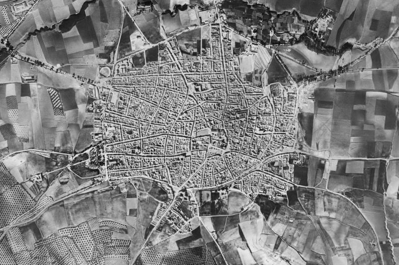 Ortofoto de 1956-1957 del núcleo de Lucena
