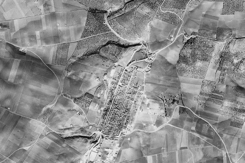 Ortofoto de 1956-1957 del núcleo de Montalbán de Córdoba