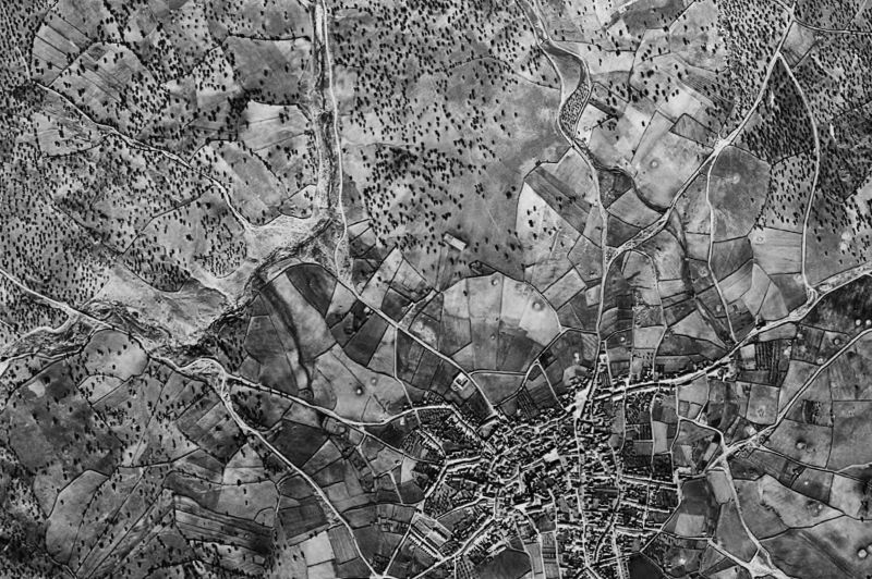 Ortofoto de 1956-1957 del núcleo de Pedroche