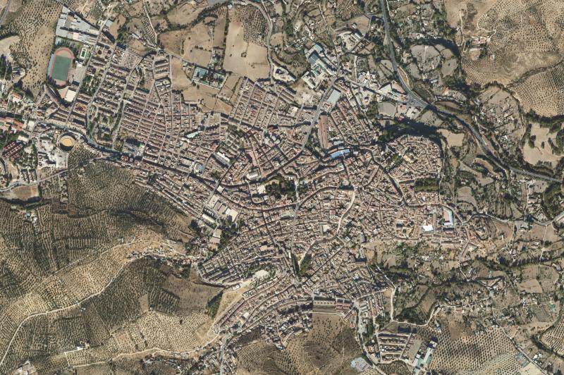 Ortofoto actual del núcleo de Priego de Córdoba