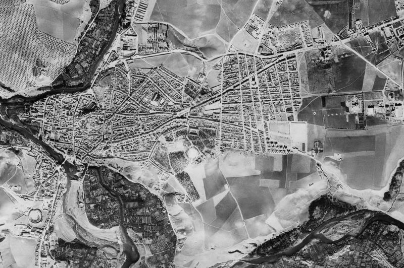 Ortofoto de 1956-1957 del núcleo de Puente Genil