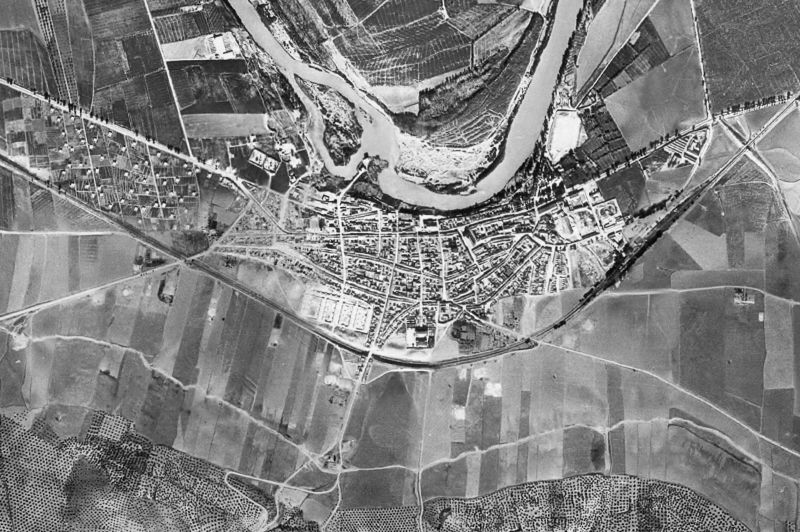 Ortofoto de 1956-1957 del núcleo de Villa del Río