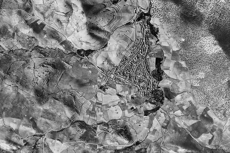 Ortofoto de 1956-1957 del núcleo de Villanueva del Rey